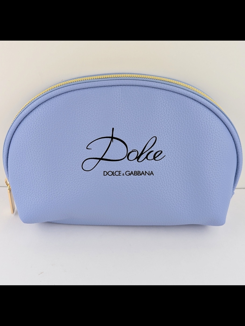 Dolce & Gabbana Beauty Periwinkle Dome Cosmetic Pouch with Script Logo